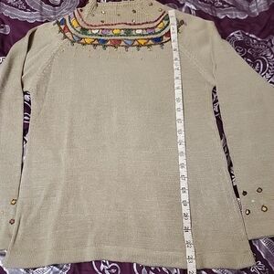 Tanni VINTAGE Embroidered Cream Sweater L